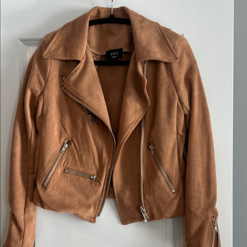 Vici Camel Faux Suede Jacket